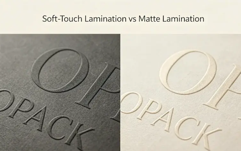 Soft-touch and matte lamination comparison on rigid box packaging